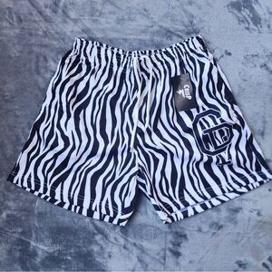Crisp NYC - Zebra Print - Gym Shorts [White & Black] [Medium]